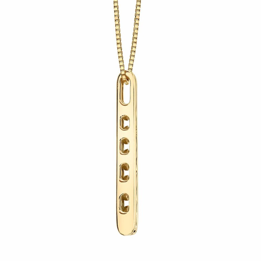 Pendants * | Special Offer Diamond Journey Pendant With Ladder Design In 14K Yellow Gold (1/2 Ct. Tw.)