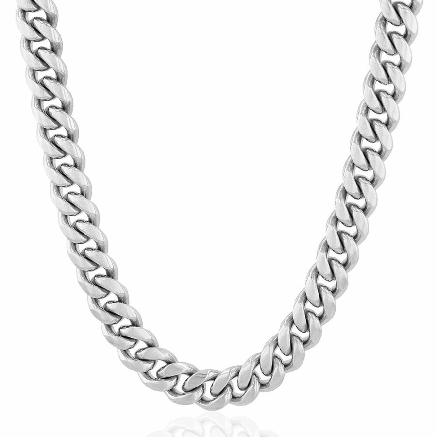 Accessories * | Limit Offer Men'S Curb Chain In Stainless Steel, 7.5Mm, 24