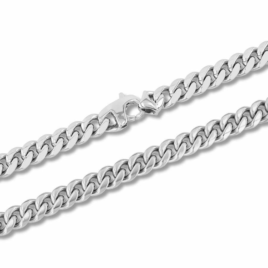 Accessories * | Limit Offer Men'S Curb Chain In Stainless Steel, 7.5Mm, 24