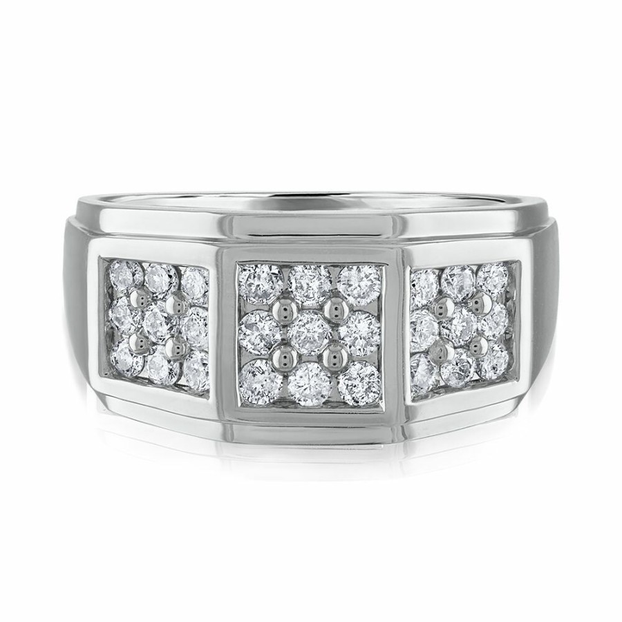 Accessories * | Half Off Men'S Diamond Ring In 10K White Gold (3/4 Ct. Tw.)