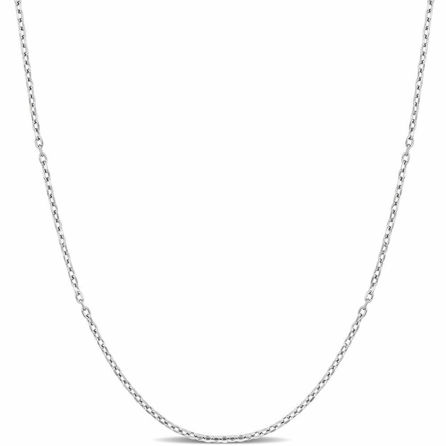 Necklace * | Special Offer Diamond Cut Cable Chain Necklace In Platinum, 16"