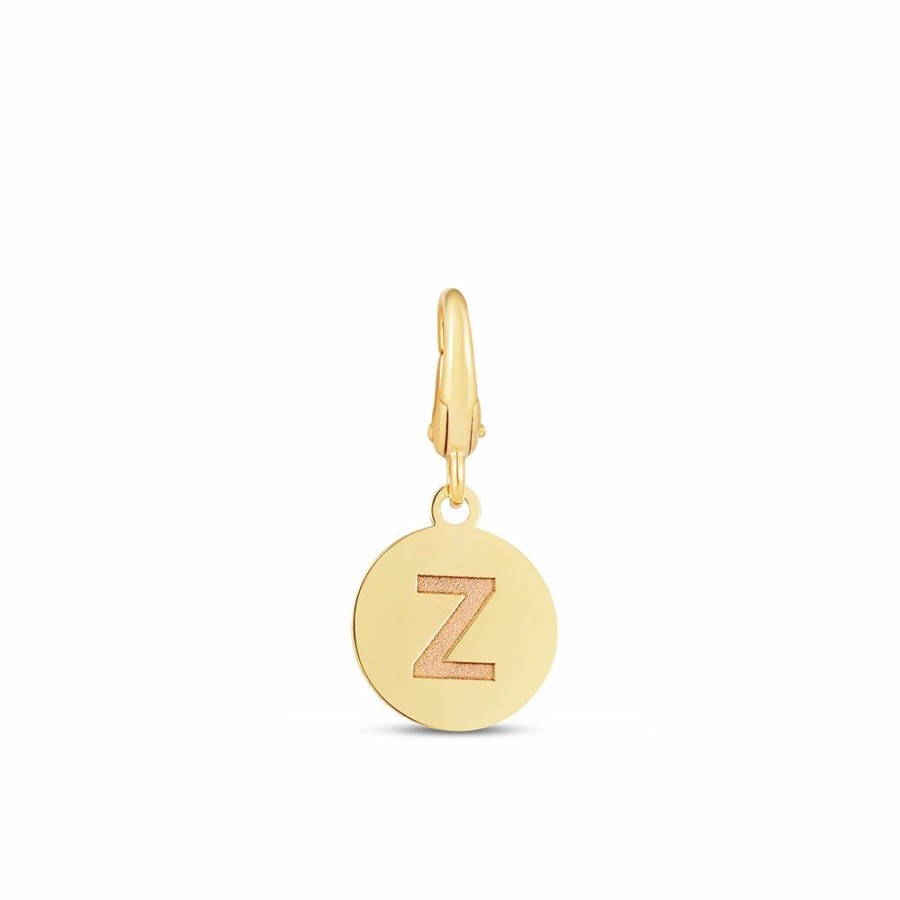 Bracelets * | Super Specials Initial Charm Disc With Letter "Z" In 10K Yellow Gold