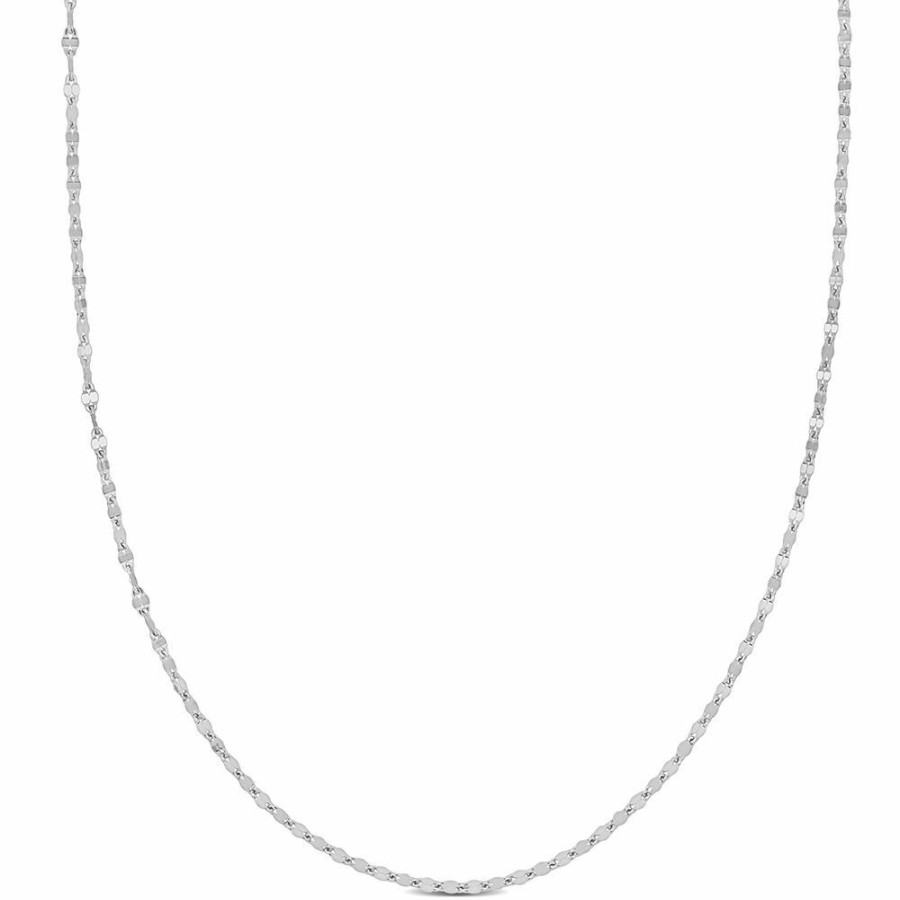 Necklace * | On Sale Flat Oval Link Chain Necklace In Platinum, 18"