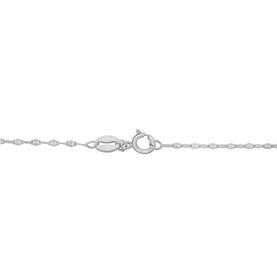 Necklace * | On Sale Flat Oval Link Chain Necklace In Platinum, 18"