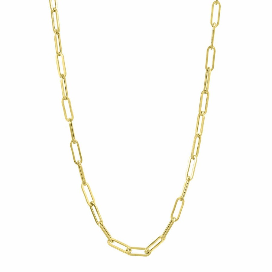 Necklace * | Half Off Paperclip Chain Necklace In 14K Yellow Gold, 3.15Mm, 18