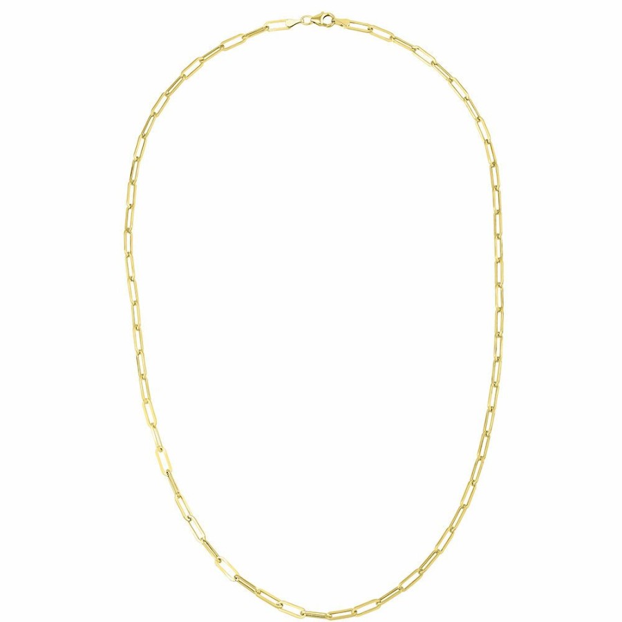 Necklace * | Half Off Paperclip Chain Necklace In 14K Yellow Gold, 3.15Mm, 18