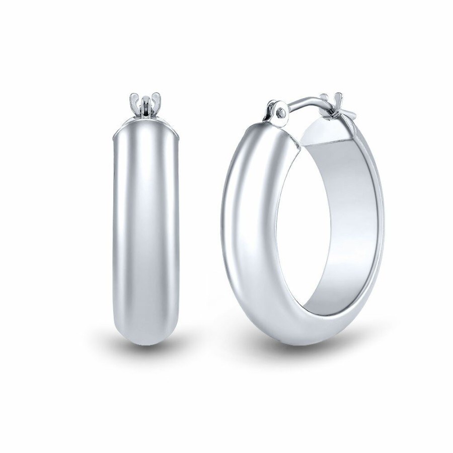 Earrings * | Sales Online Hoop Earrings In 14K White Gold