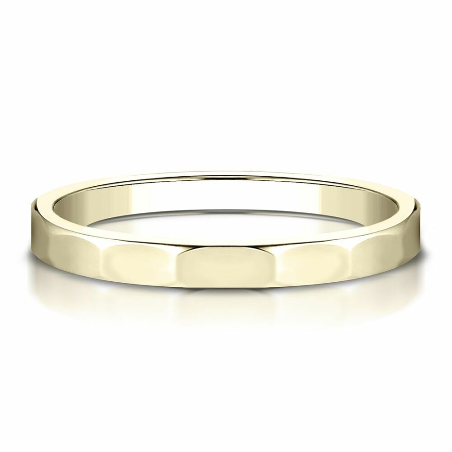 Wedding * | Prefential Price Faceted Wedding Band In 14K Yellow Gold