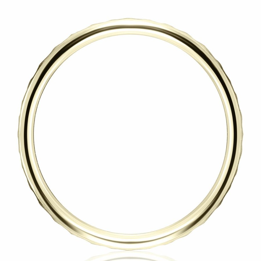 Wedding * | Prefential Price Faceted Wedding Band In 14K Yellow Gold