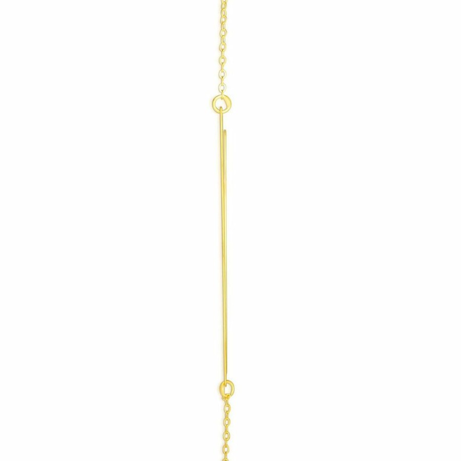 Necklace * | Prefential Price "V" Initial Necklace In 14K Yellow Gold