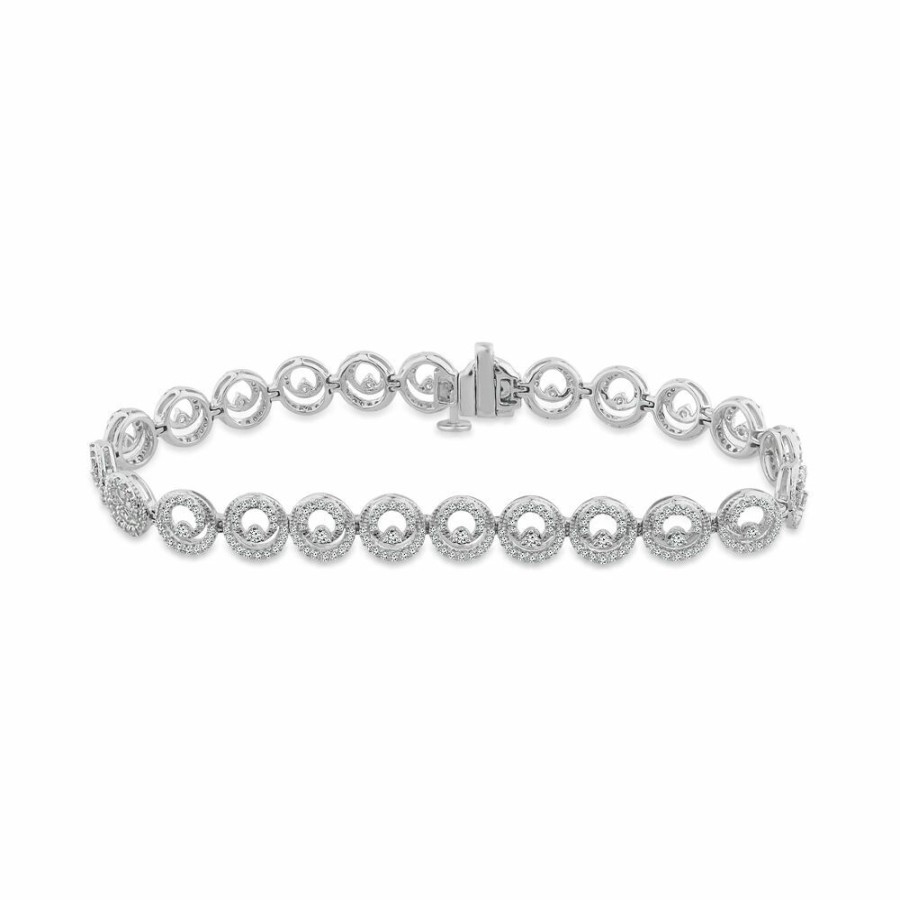 Bracelets * | Super Specials Diamond Bracelet In 14K White Gold (1 Ct. Tw.)