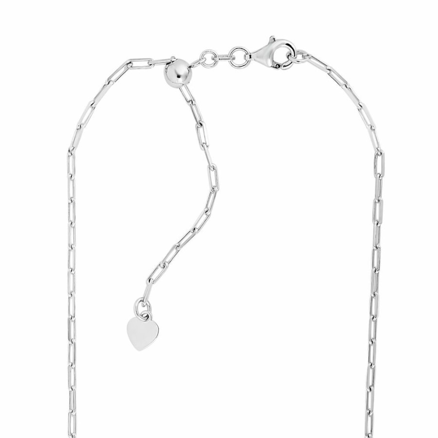 Necklace * | Discount Online Adjustable Paperclip Chain Necklace In Sterling Silver, 1.8Mm, 22"