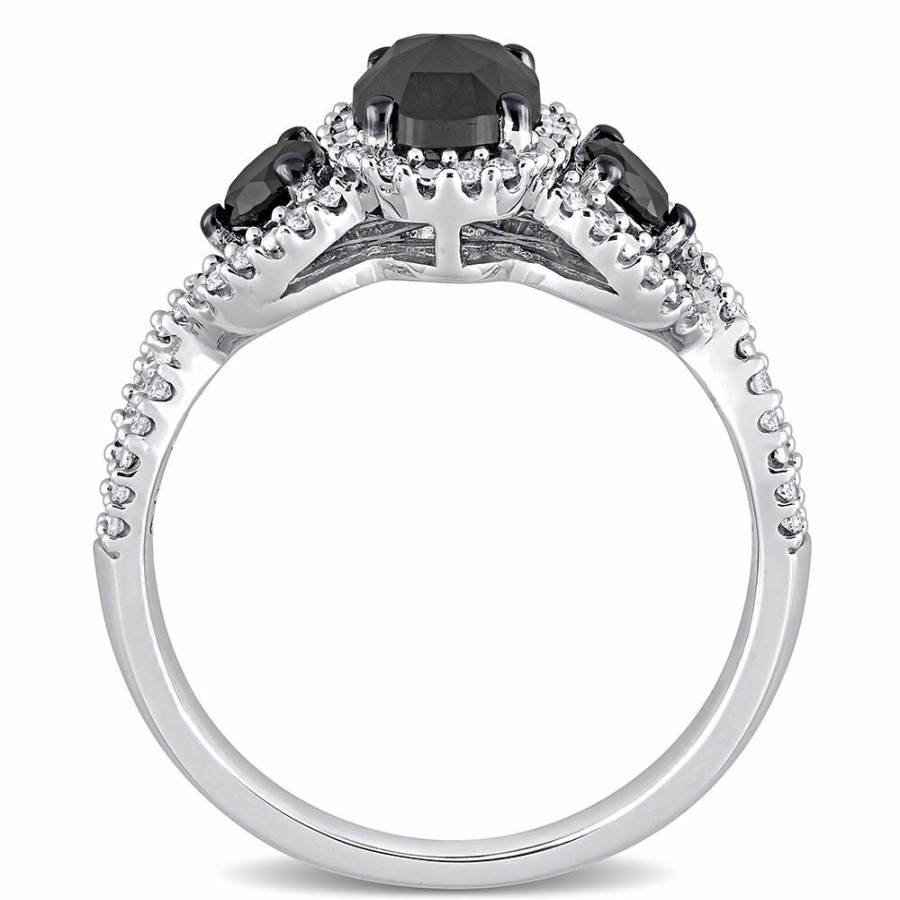 Rings * | Special Offer 1 1/3 Ct. Tw. Black & White Diamond Ring In 14K White Gold