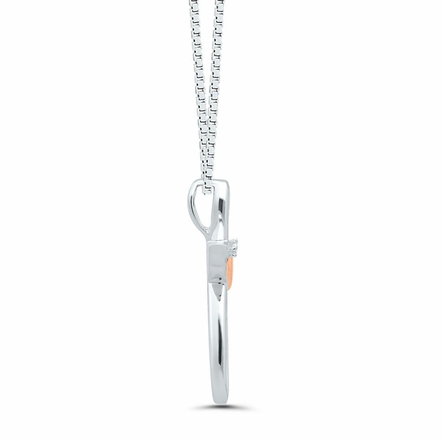 Pendants * | Special Price Diamond Angel Pendant In Sterling Silver