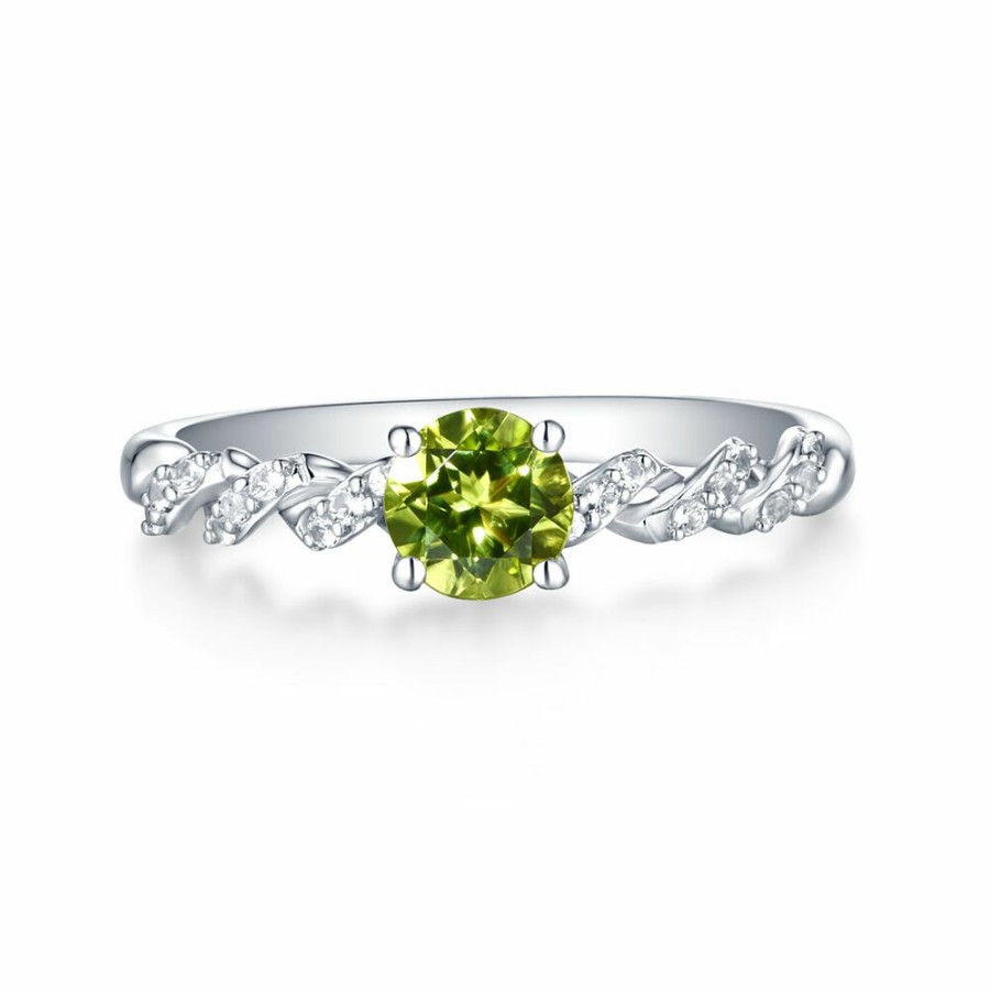 Rings * | Clearance Sale Peridot & White Sapphire Twist Ring In Sterling Silver