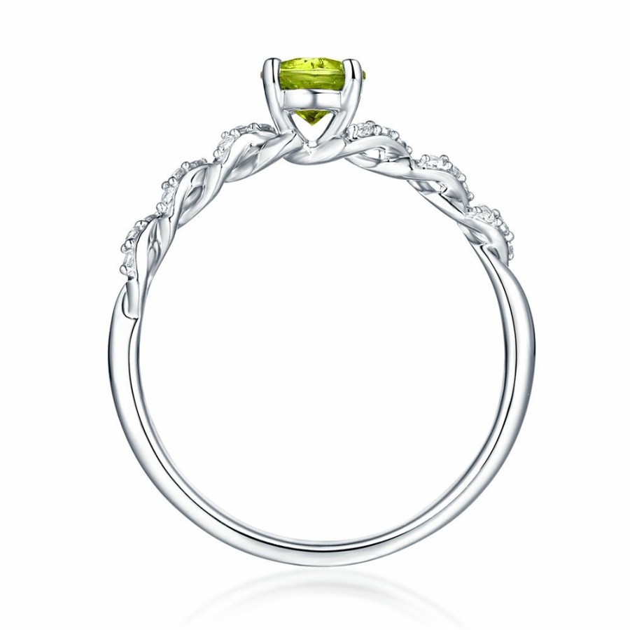 Rings * | Clearance Sale Peridot & White Sapphire Twist Ring In Sterling Silver