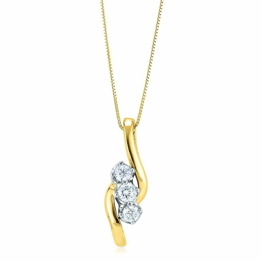 Pendants * | Clearance Sale 3/8 Ct. Tw. Diamond Pendant In 14K Yellow & White Gold