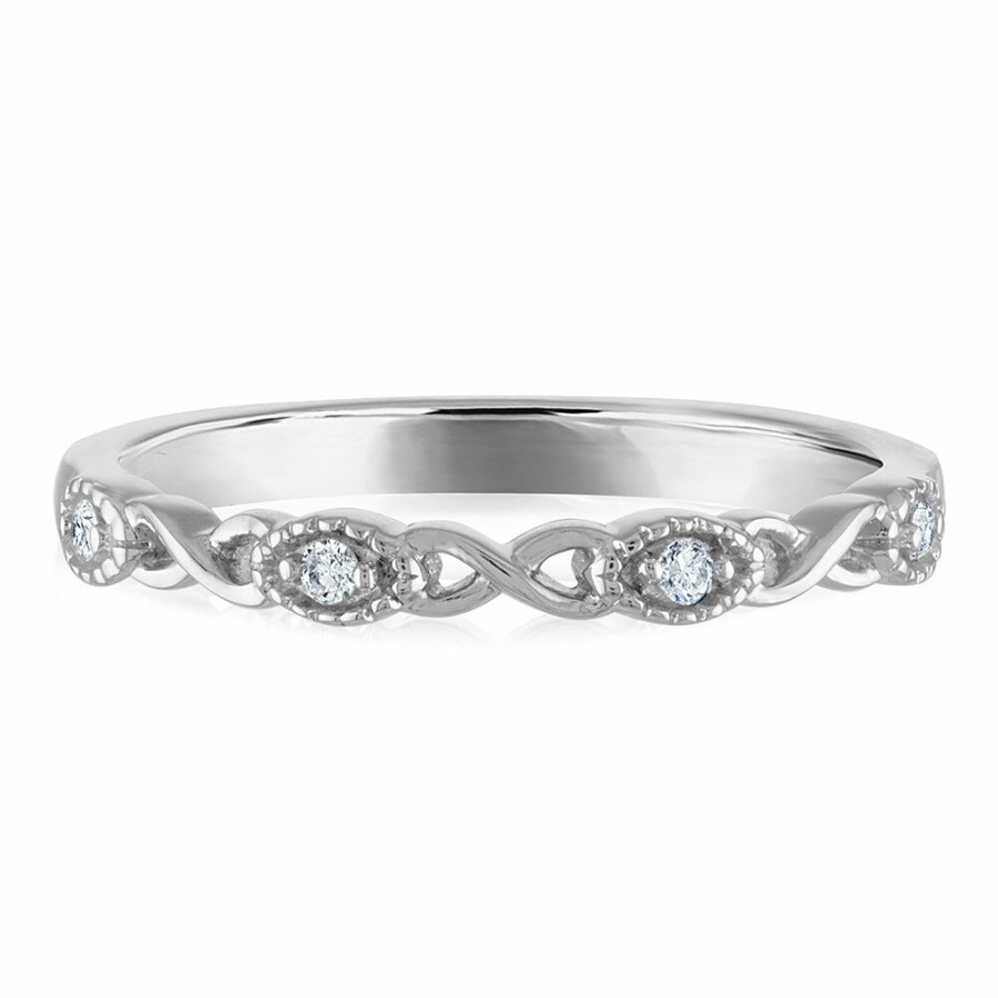 Rings * | Limit Offer Diamond Accent Infinity Band In Sterling Silver