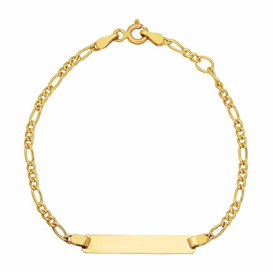 Bracelets * | Discount Online Children'S Id Bracelet In 14K Yellow Gold