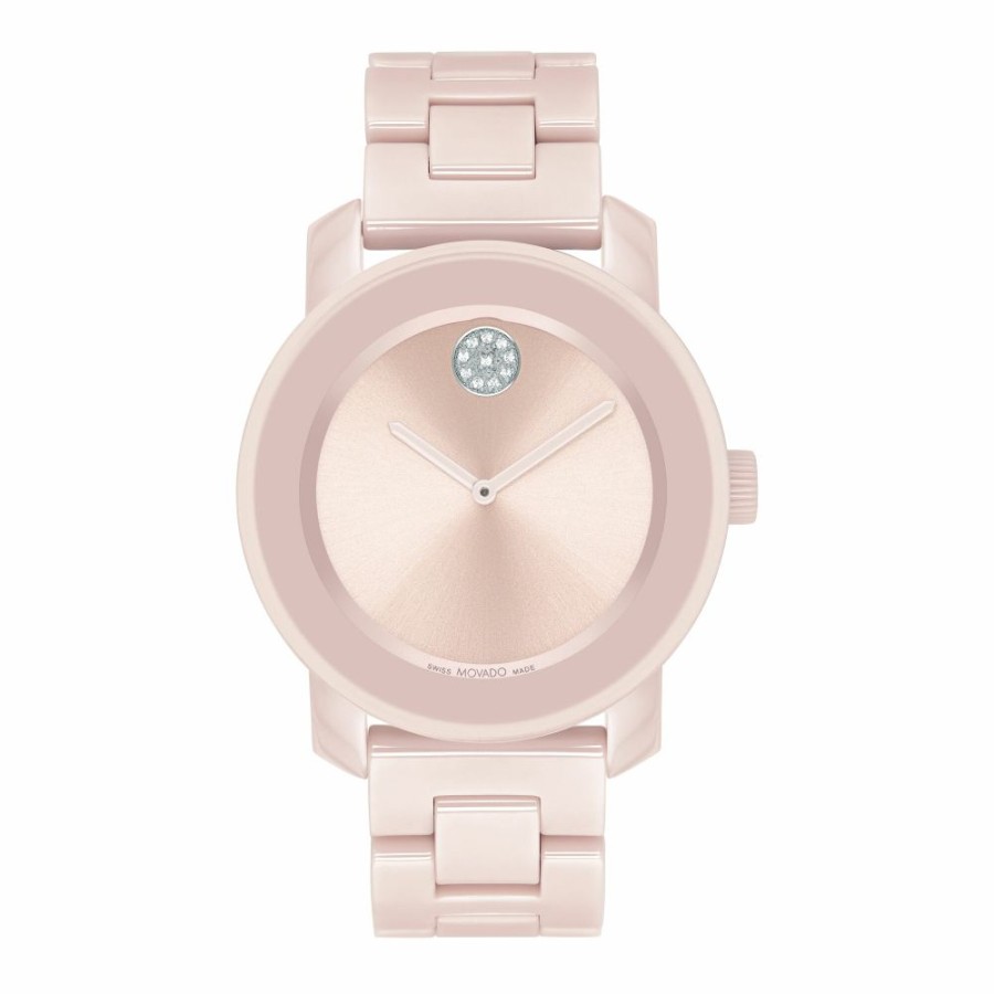 Watches * | Super Specials Ladies Movado Bold Ceramic Watch In Blush