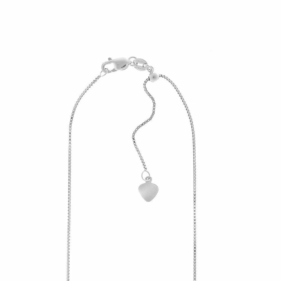 Accessories * | Sales Online Adjustable Box Chain In Sterling Silver, 22