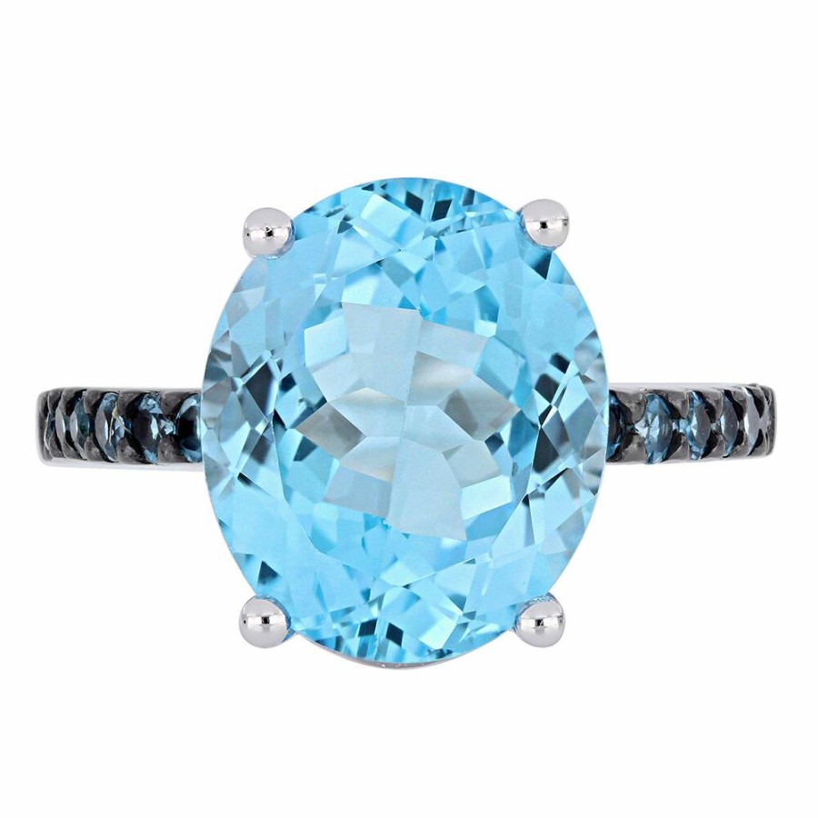 Rings * | On Sale Oval Blue Topaz & London Blue Topaz Ring