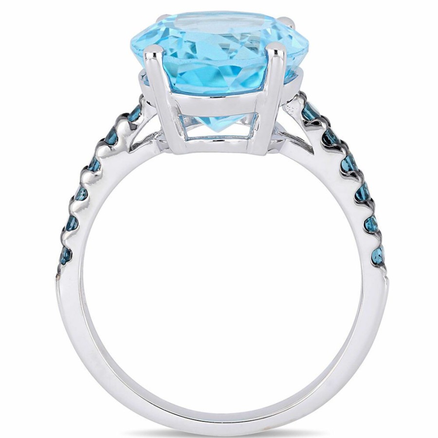 Rings * | On Sale Oval Blue Topaz & London Blue Topaz Ring