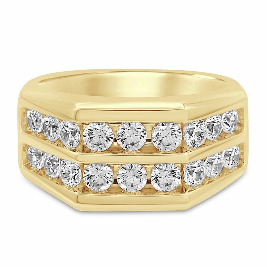 Accessories * | Clearance Men'S Lab Grown Diamond Band In 10K Yellow Gold (2 Ct. Tw.)