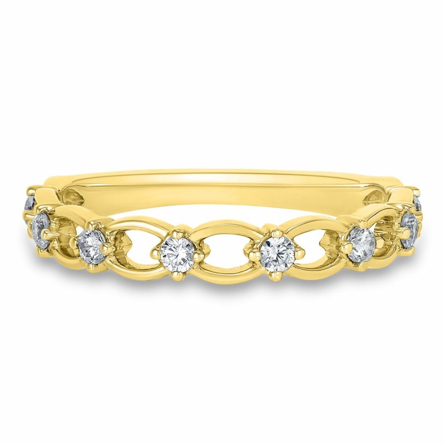 Rings * | Special Offers Lab Grown Diamond Open Link Band In 14K Yellow Gold (1/5 Ct. Tw.)