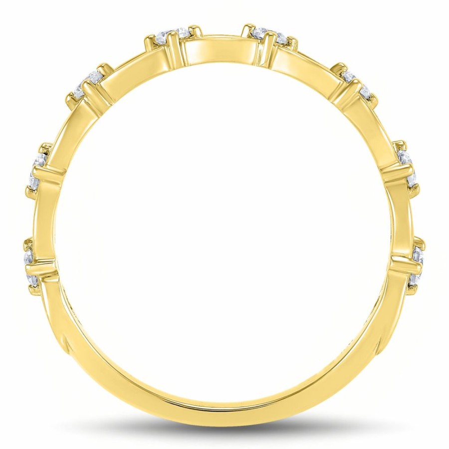 Rings * | Special Offers Lab Grown Diamond Open Link Band In 14K Yellow Gold (1/5 Ct. Tw.)