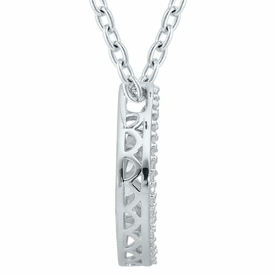 Pendants * | Special Offers 1/5 Ct. Tw. Diamond Moon & Star Pendant In Sterling Silver