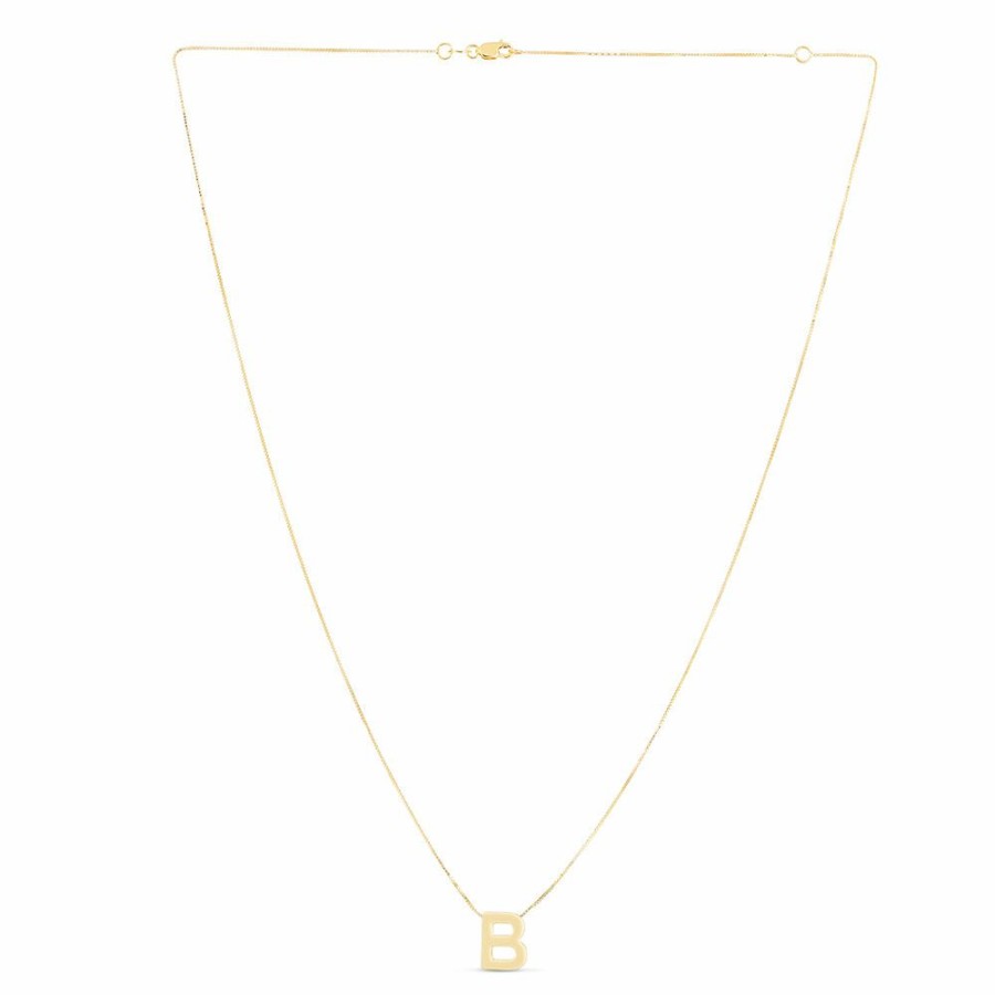 Necklace * | Super Specials "B" Initial Necklace In 14K Yellow Gold