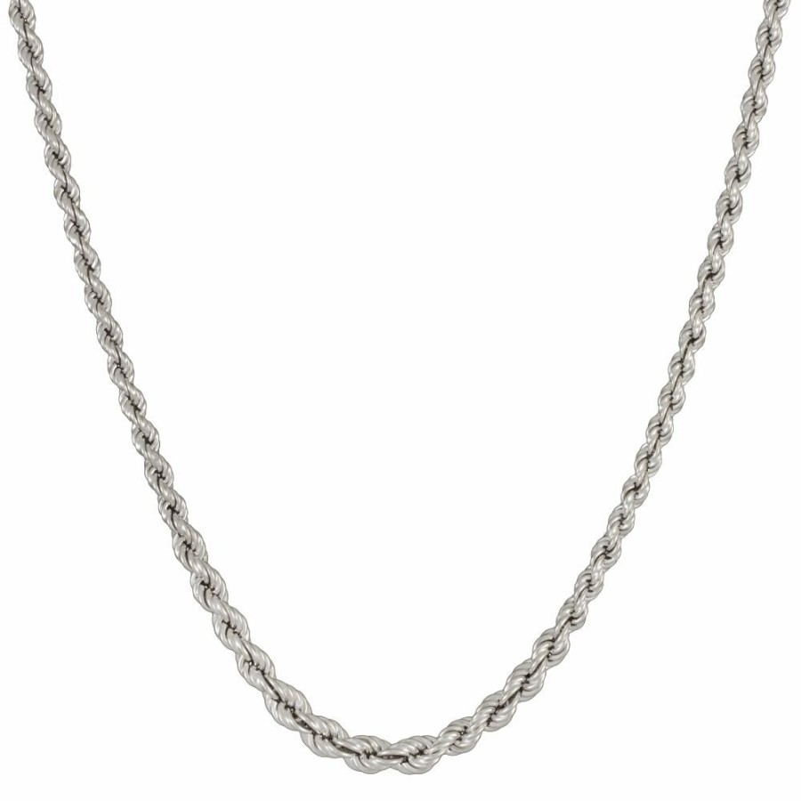 Necklace * | Clearance Graduated Rope Chain Necklace In Sterling Silver, 22"