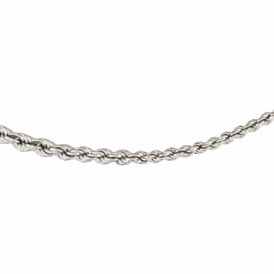 Necklace * | Clearance Graduated Rope Chain Necklace In Sterling Silver, 22"