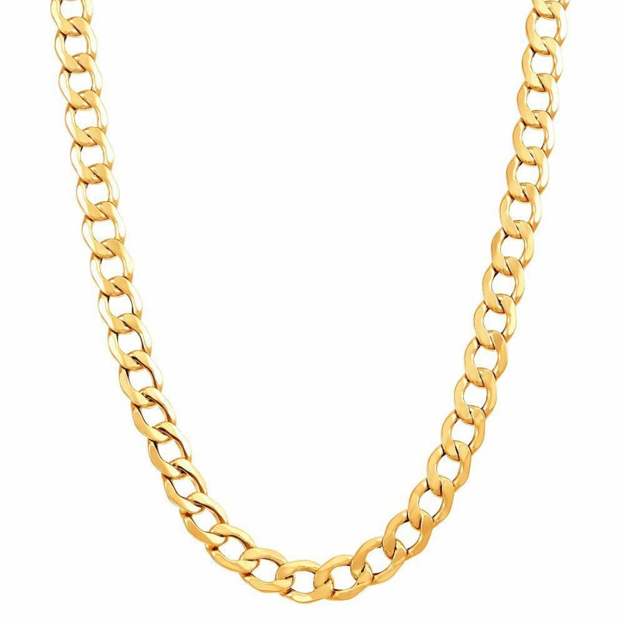 Accessories * | Discount Online Light Beveled Curb Chain In 14K Yellow Gold, 24"