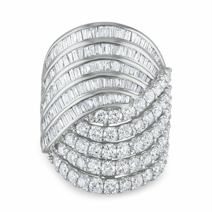 Rings * | Special Offer Diamond Woven Band In 10K White Gold (4 Ct. Tw.)