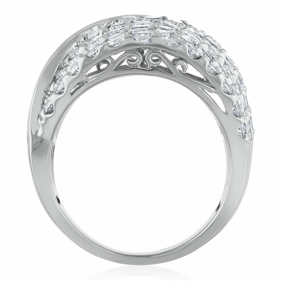 Rings * | Special Offer Diamond Woven Band In 10K White Gold (4 Ct. Tw.)