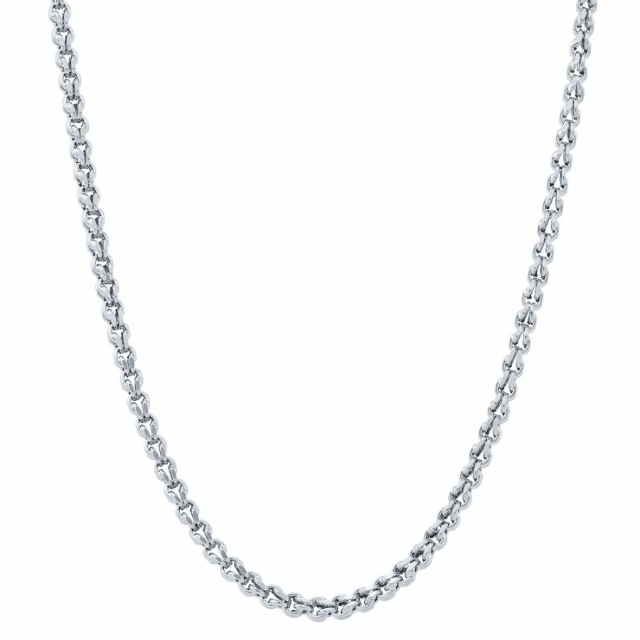 Accessories * | Special Price Hollow Link Chain In 10K White Gold