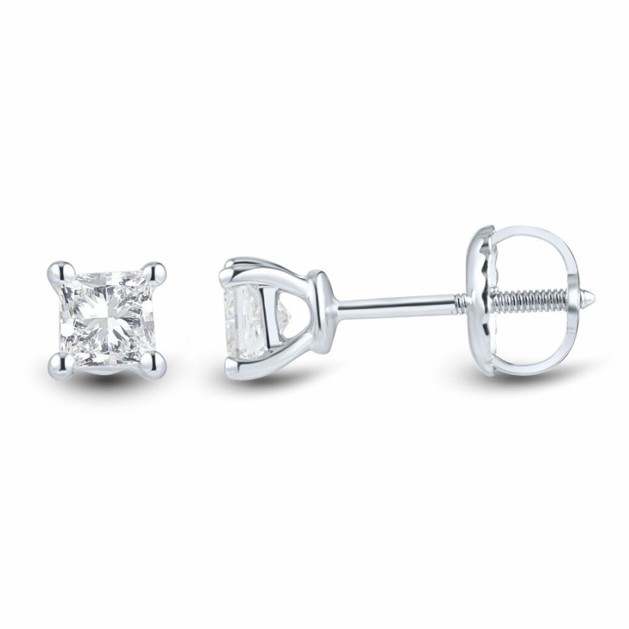 Earrings * | Limit Offer 1/2 Ct. Tw. Lab Grown Diamond Martini Stud Earrings In 14K White Gold