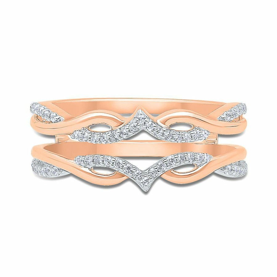 Wedding * | On Sale 1/5 Ct. Tw. Diamond Ring Enhancer In 10K Rose Gold