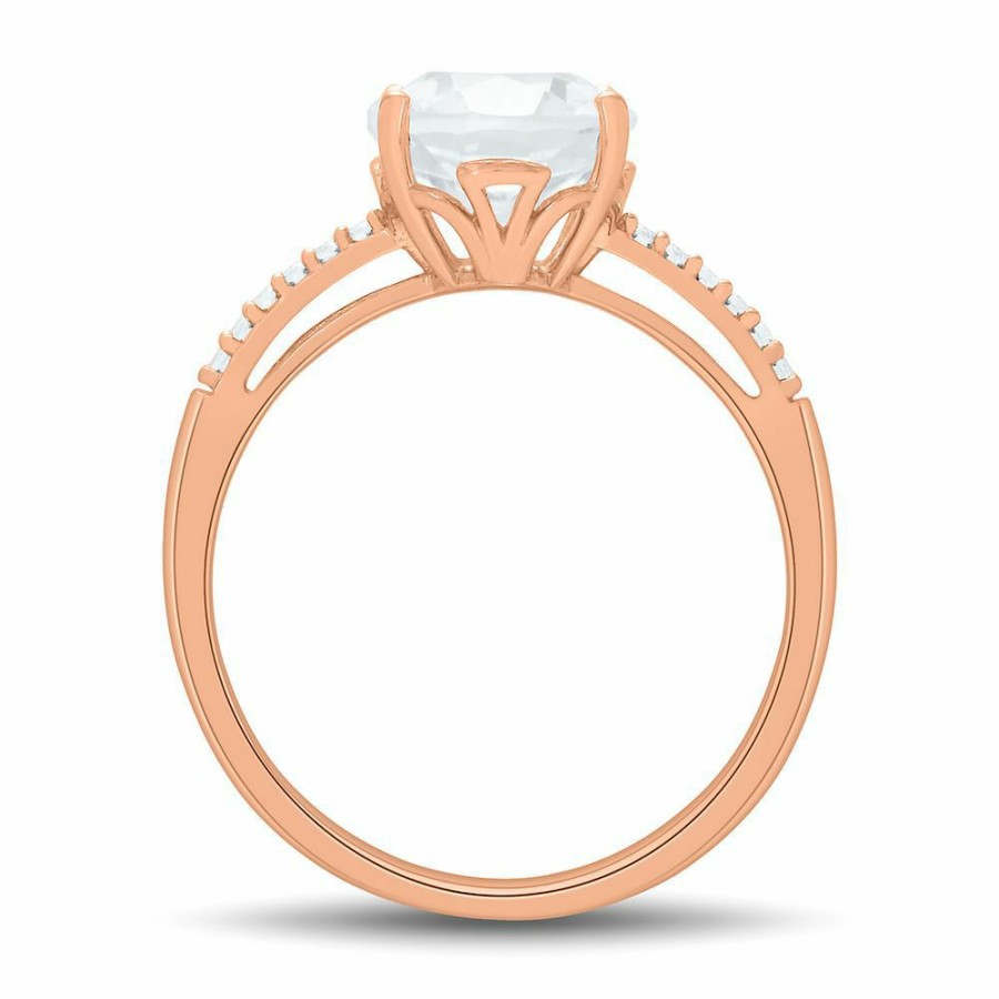 Rings * | Special Offer Lab Created White Sapphire Ring In 10K Rose Gold