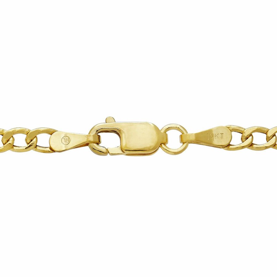 Accessories * | On Sale Figaro Link Chain In 14K Yellow Gold, 2.6Mm, 22"