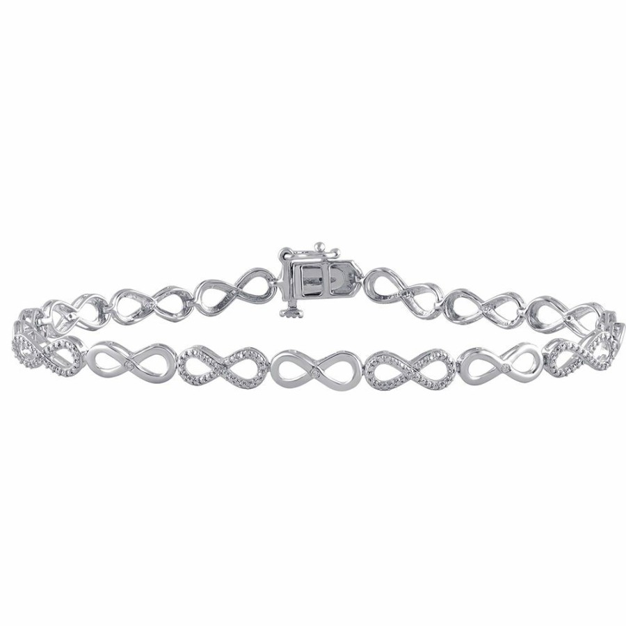 Bracelets * | Sales Online Diamond Infinity Bracelet In Sterling Silver (1/10 Ct. Tw.)