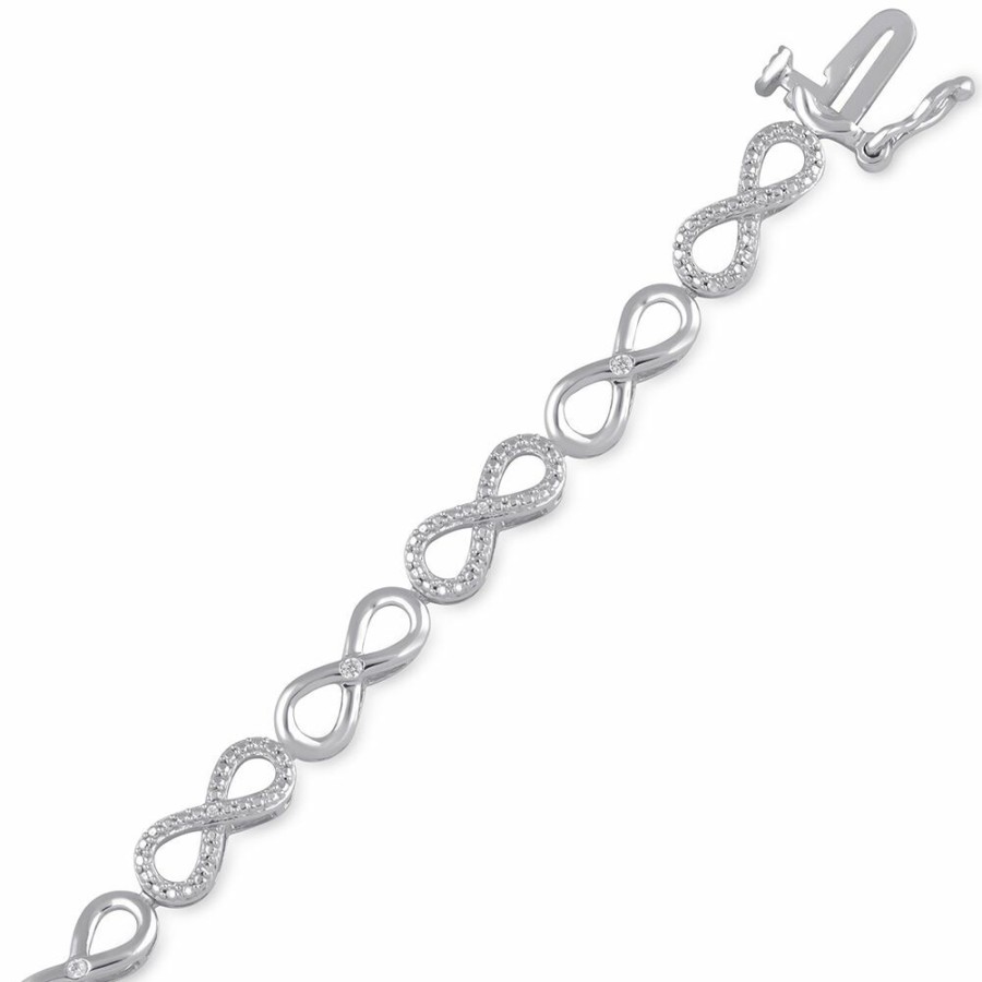 Bracelets * | Sales Online Diamond Infinity Bracelet In Sterling Silver (1/10 Ct. Tw.)