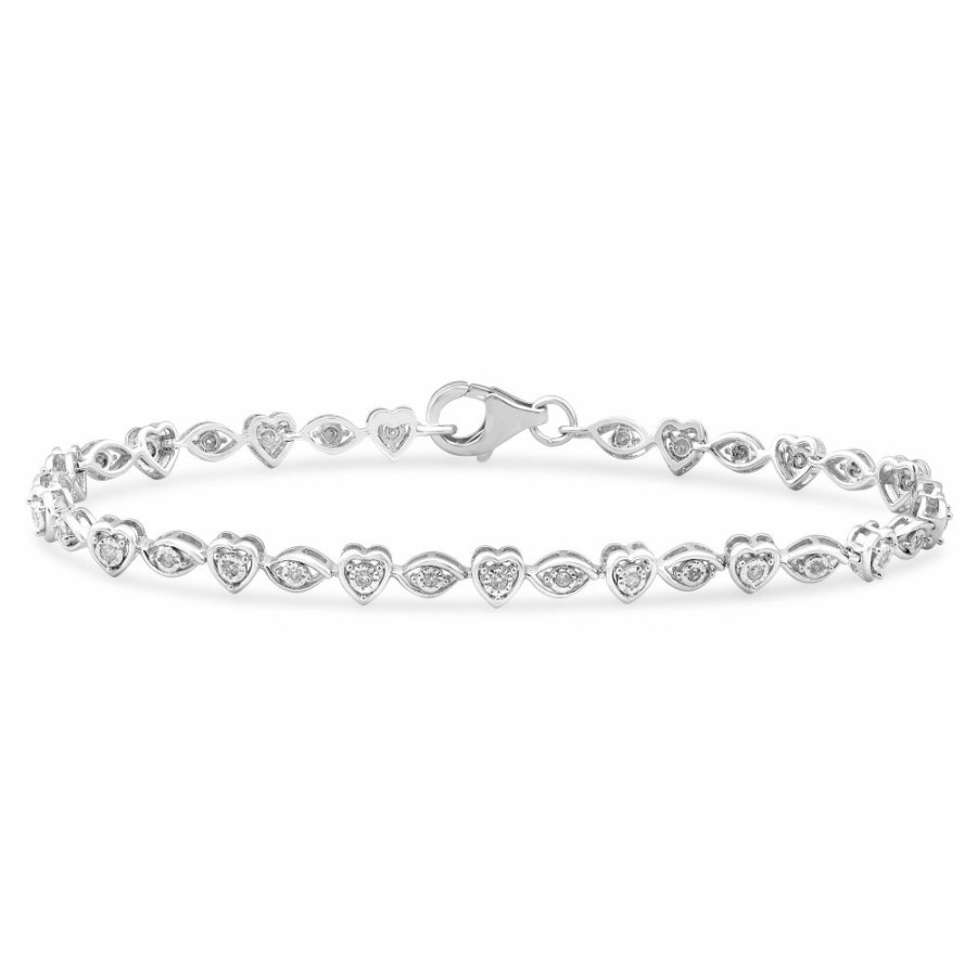 Bracelets * | Discount Online Diamond Line Bracelet In Sterling Silver (1/4 Ct. Tw.)