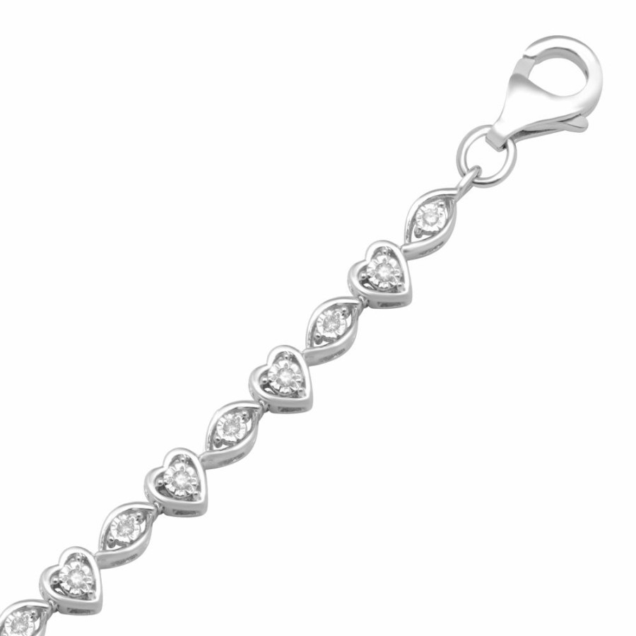 Bracelets * | Discount Online Diamond Line Bracelet In Sterling Silver (1/4 Ct. Tw.)