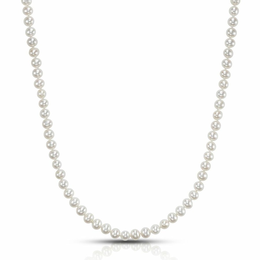 Necklace * | Prefential Price Cultured Freshwater Pearl Necklace In 14K Yellow Gold, 6 Mm, 18"