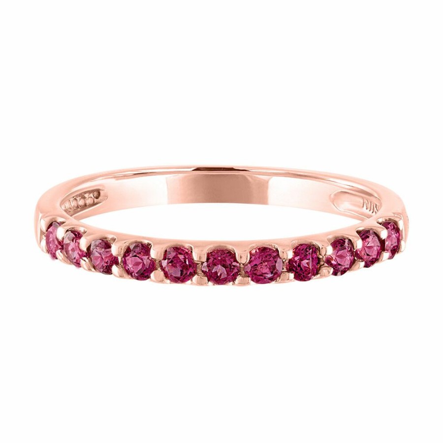 Rings * | Special Offer Rhodolite Garnet Stacking Ring In 10K Rose Gold