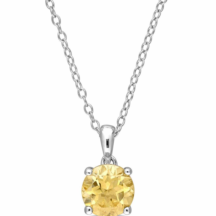 Pendants * | Clearance Sale Citrine Solitaire Pendant In Sterling Silver