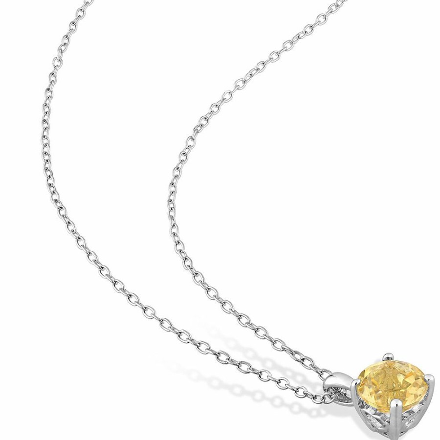 Pendants * | Clearance Sale Citrine Solitaire Pendant In Sterling Silver